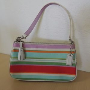 Coach White and Multicolored Small Shoulder Bag